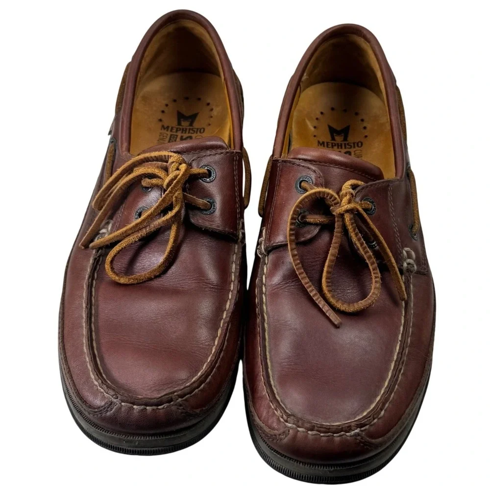Mephisto Spinnaker Boat Shoes Mens 9.5 Brown Leather Air-Bag System Loafer